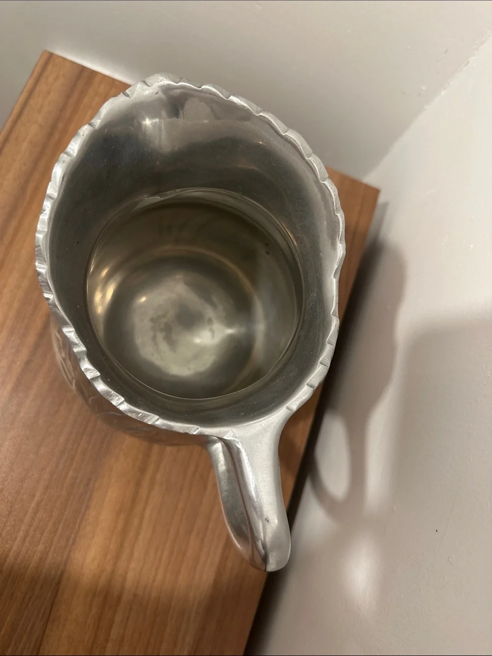 Embossed Sunflower Pitcher - Silver Metal Decorative Vase